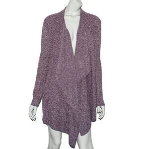 Barefoot Dreams Bamboo Chic Lite Cardigan Wrap Heather Purple S/M